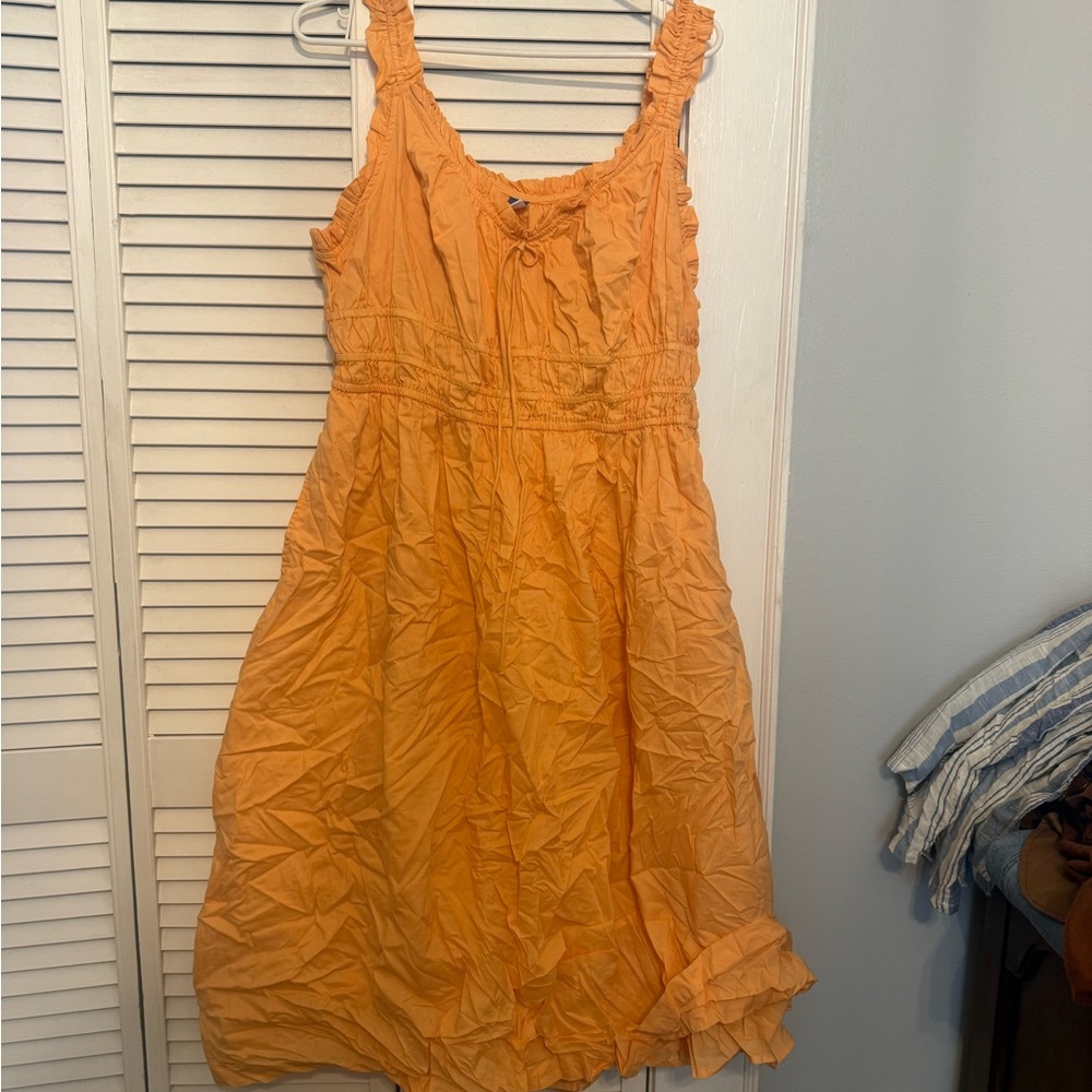 Old Navy Ruffled Orange Midi Dress